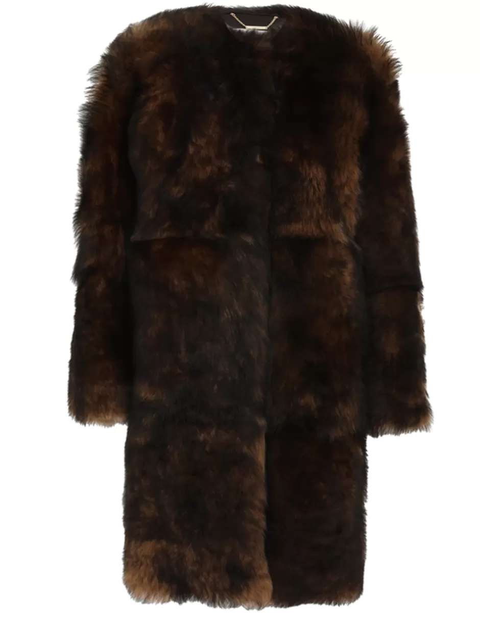 ZIMMERMANN Clothing | Jackets & Coats<Illustration Shearling Coat Chocolate