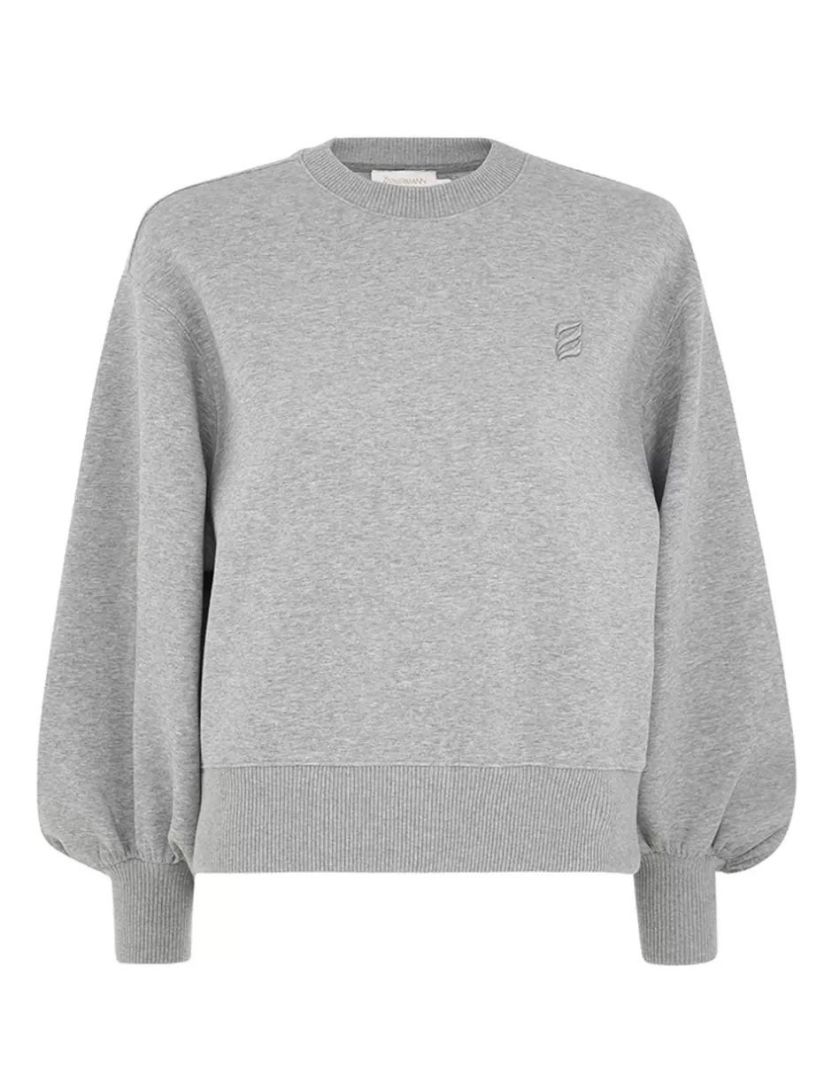 ZIMMERMANN Clothing | Tops<Illustration Sweater Grey Marle