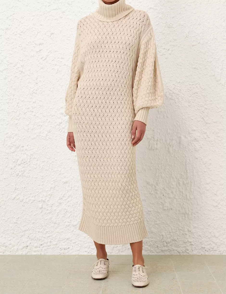 ZIMMERMANN Clothing | Dresses<Illustration Textured Dress Cream