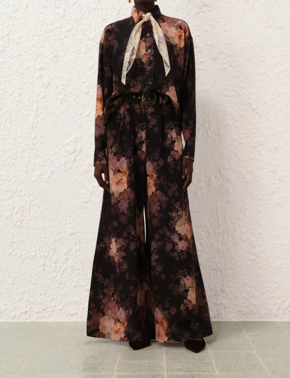 ZIMMERMANN Clothing | Shorts & Pants<Illustration Tuck Pant Black Rococo Floral