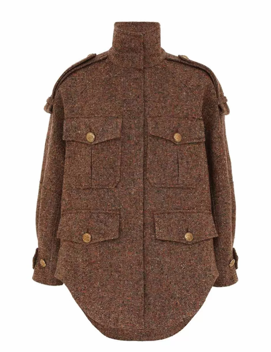 ZIMMERMANN Clothing | Jackets & Coats<Illustration Tweed Jacket Brown Multi