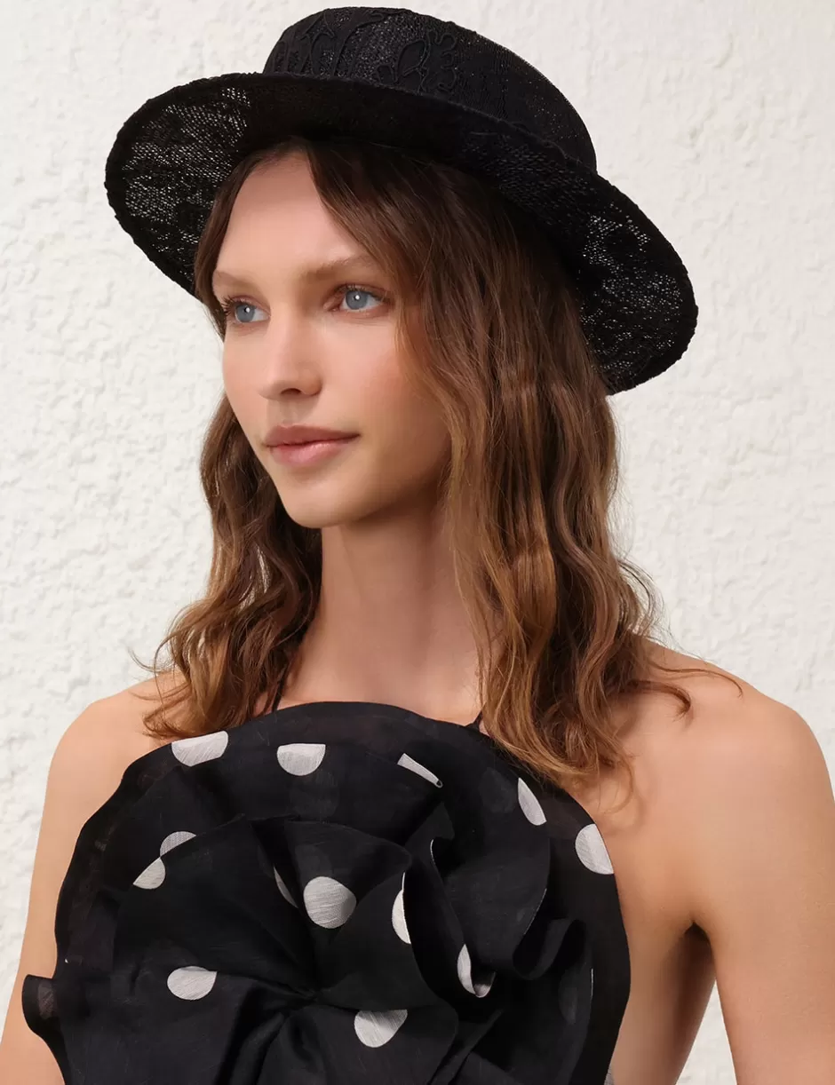 ZIMMERMANN Accessories | Hats<Lace Boater Black