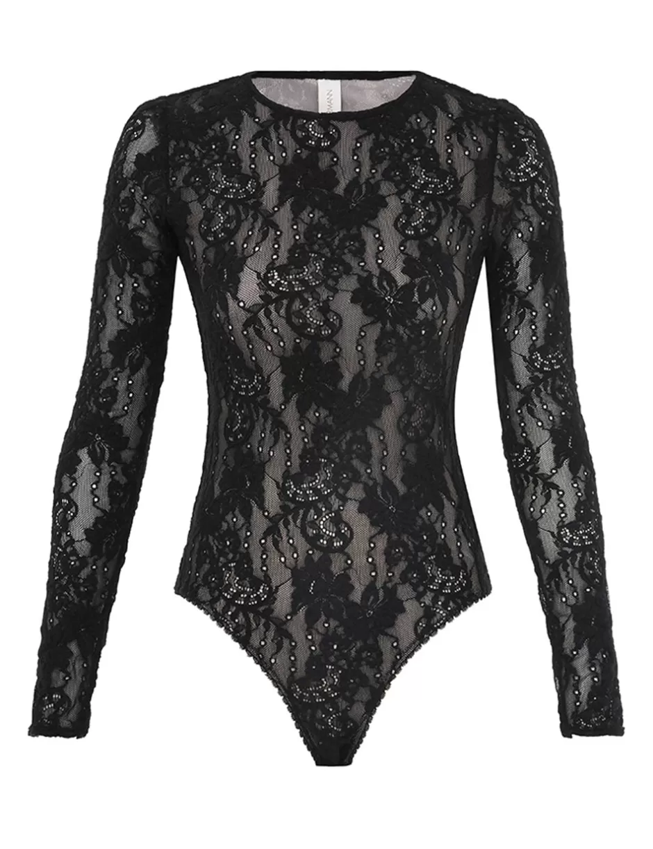 ZIMMERMANN Clothing<Lace Bodysuit Black