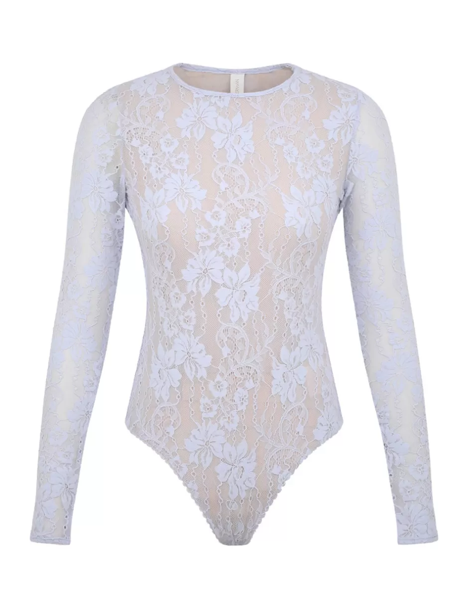 ZIMMERMANN Clothing | Tops<Lace Bodysuit Light Blue