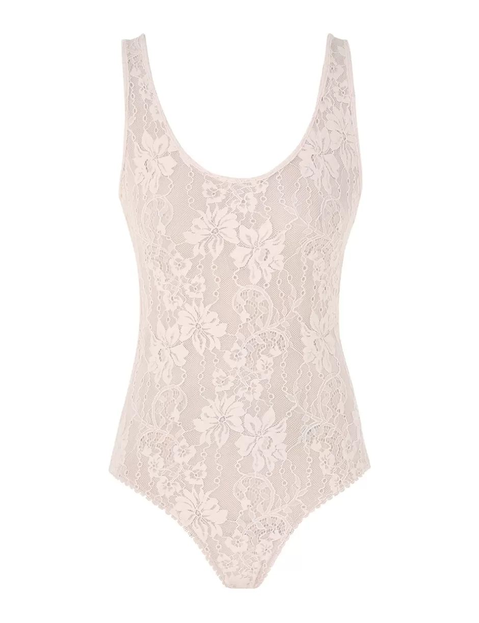 ZIMMERMANN Clothing | Tops<Lace Scoop Bodysuit Pale Pink