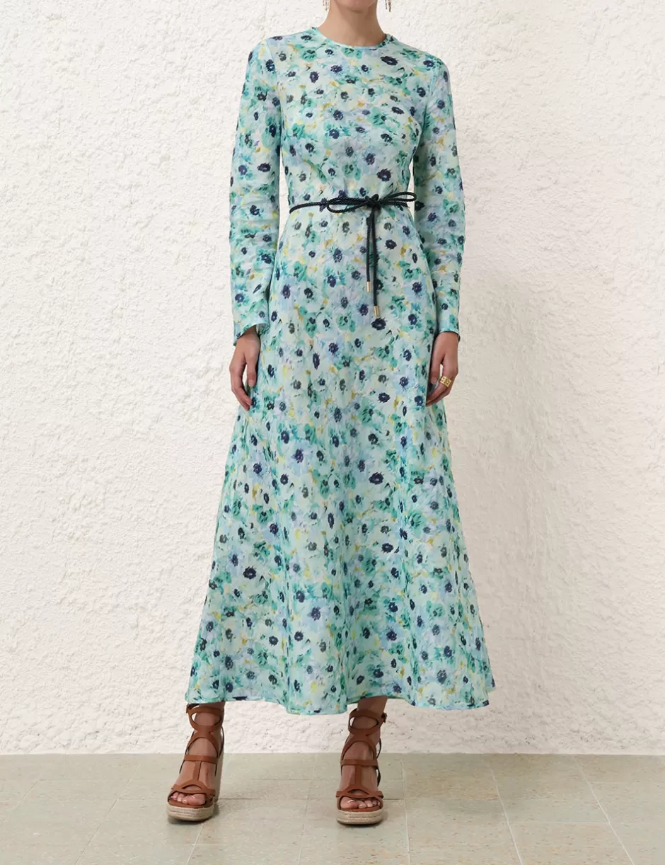 ZIMMERMANN Dresses & Coverups | Clothing<Lightburst Bias Long Dress Aqua Floral