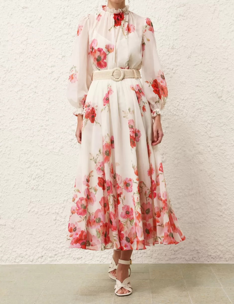 ZIMMERMANN Clothing | Skirts<Lightburst Maxi Skirt Cream Red Floral