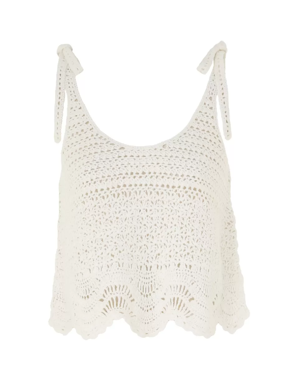 ZIMMERMANN Clothing | Tops<Lightburst Textured Swing Tank Ivory