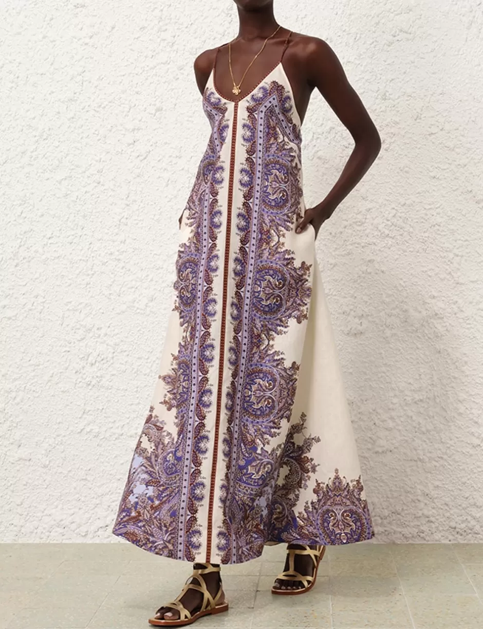 ZIMMERMANN Clothing | Dresses & Coverups<Ottie A-line Maxi Dress Purple Paisley