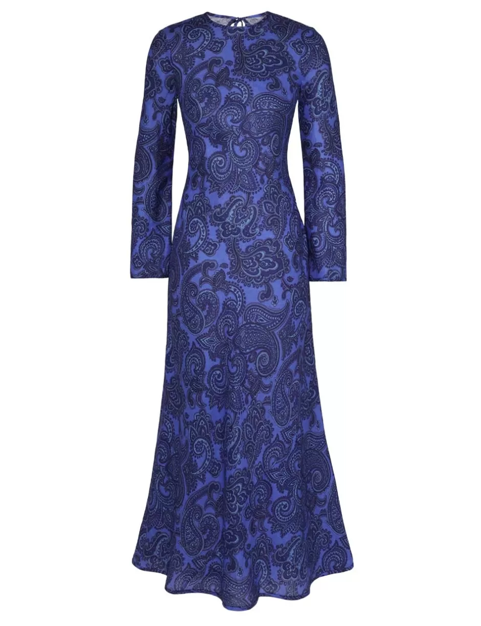 ZIMMERMANN Clothing | Dresses & Coverups<Ottie Bias Backless Dress Blue Paisley