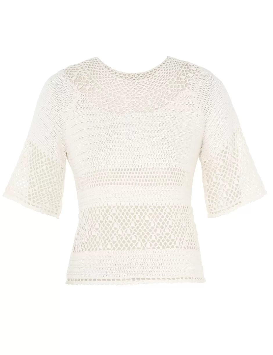 ZIMMERMANN Clothing | Tops<Ottie Crochet Top Ivory