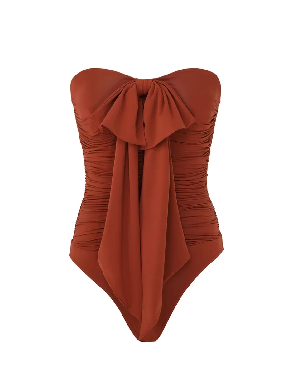 ZIMMERMANN One Pieces<Ottie Drape Bow 1PC Bronze