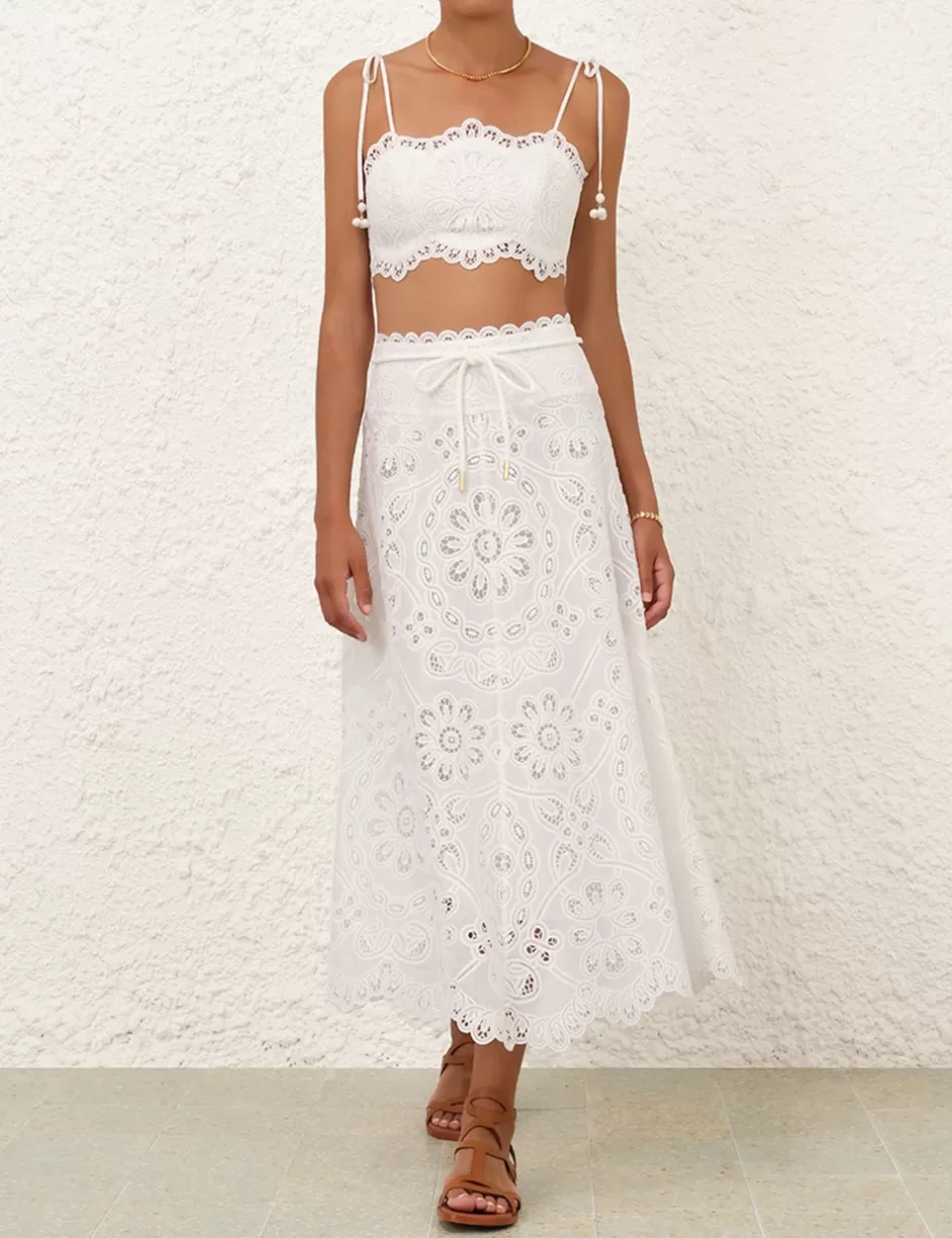 ZIMMERMANN Clothing | Skirts<Ottie Flared Skirt Ivory