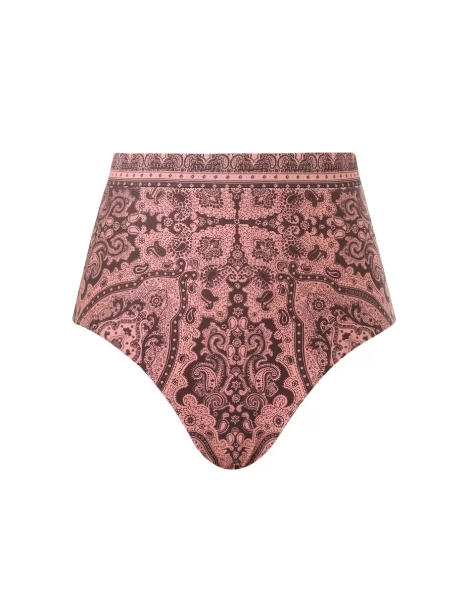 ZIMMERMANN Bikinis | Separates<Ottie High Waist Pant Coral Paisley