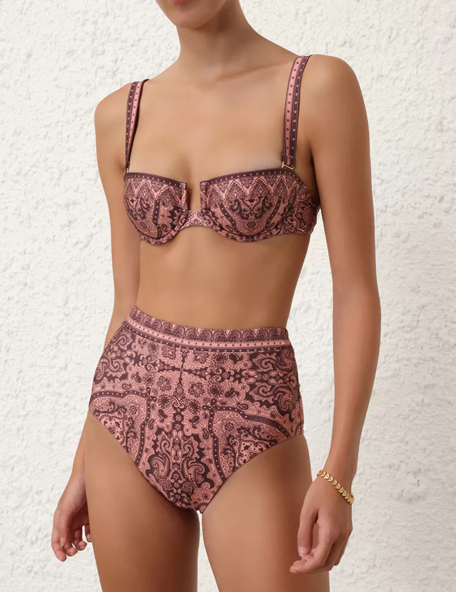 ZIMMERMANN Bikinis | Separates<Ottie High Waist Pant Coral Paisley