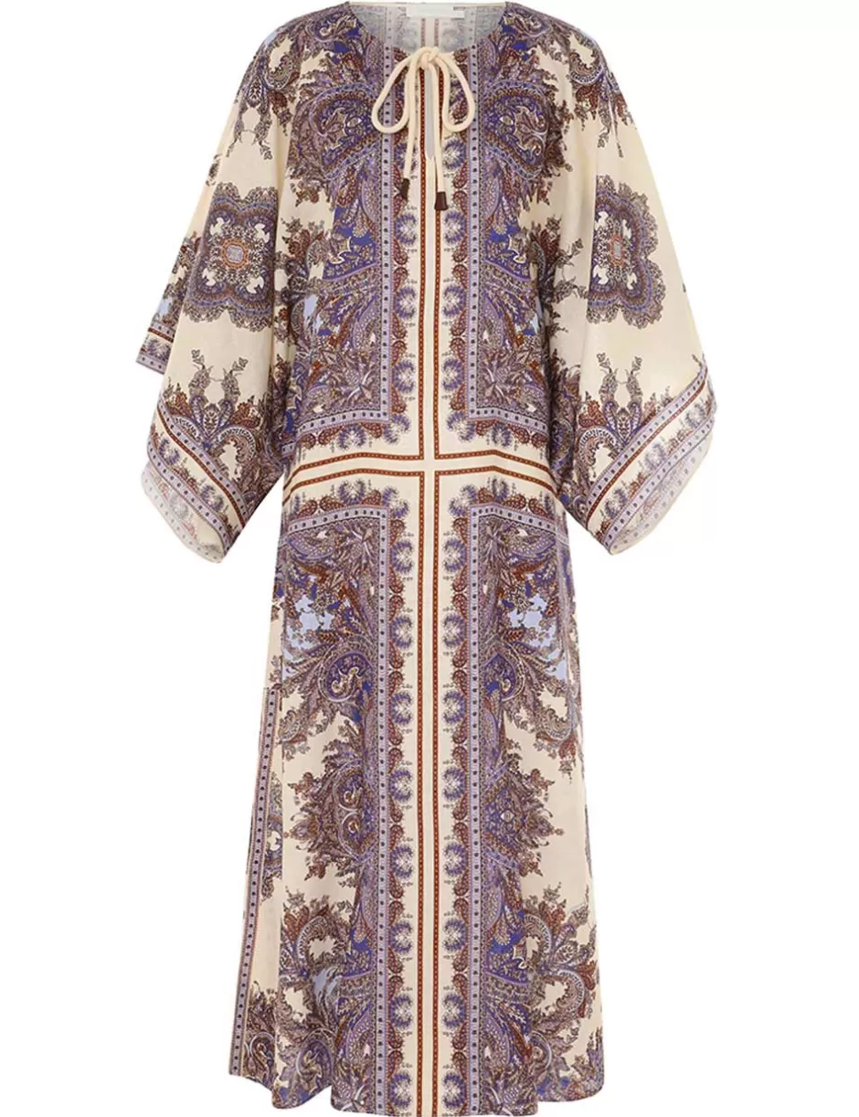 ZIMMERMANN Clothing | Dresses & Coverups<Ottie Kaftan Midi Dress Purple Paisley