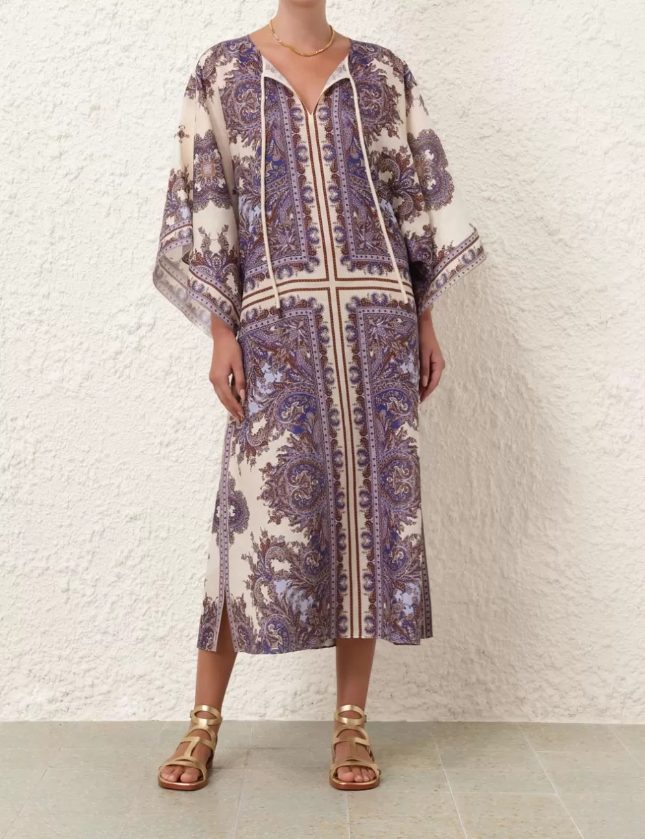 ZIMMERMANN Clothing | Dresses & Coverups<Ottie Kaftan Midi Dress Purple Paisley