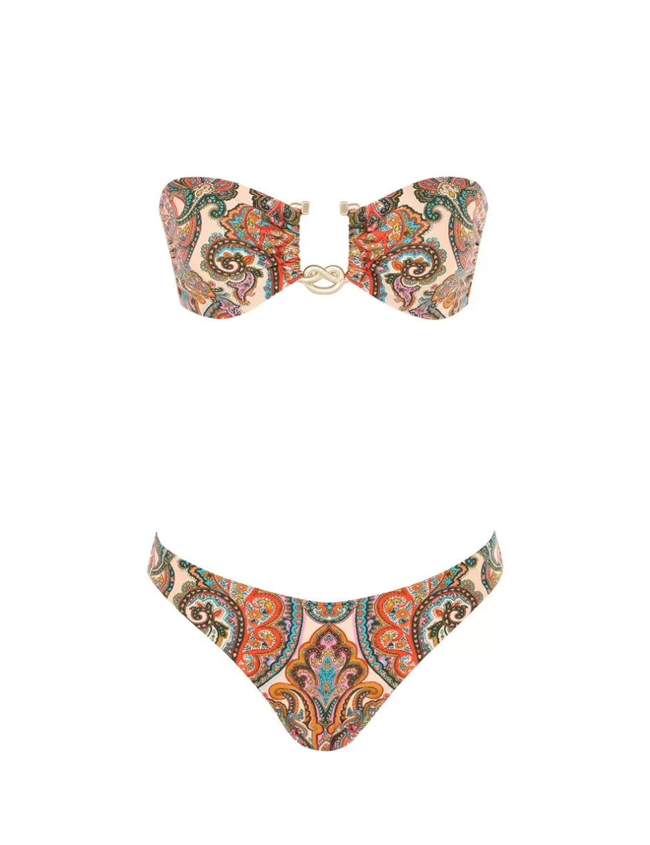 ZIMMERMANN Bikinis<Ottie Knot Trim Bikini Multi Paisley