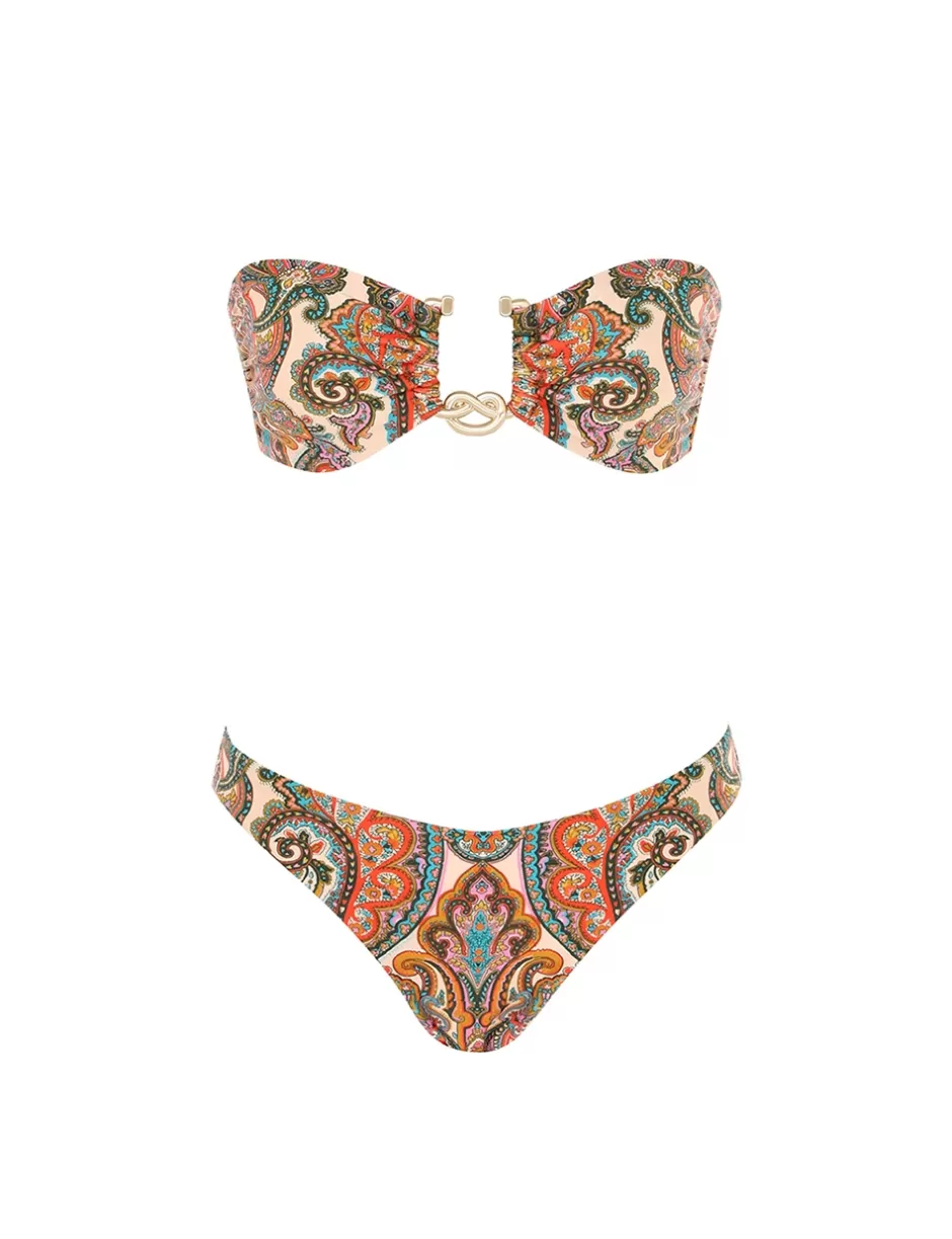 ZIMMERMANN Bikinis<Ottie Knot Trim Bikini Multi Paisley