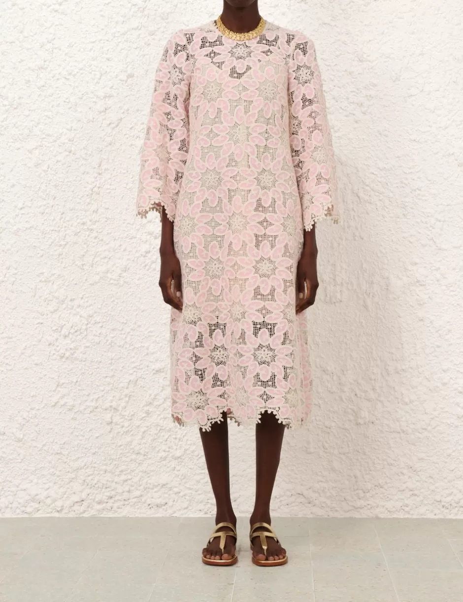 ZIMMERMANN Clothing | Dresses & Coverups<Ottie Lace Midi Dress Cream Pink