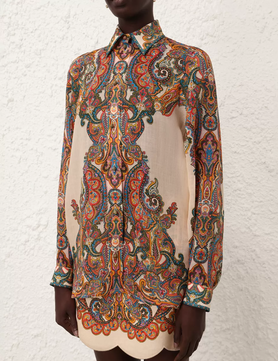 ZIMMERMANN Clothing | Tops<Ottie Oversized Shirt Multi Paisley