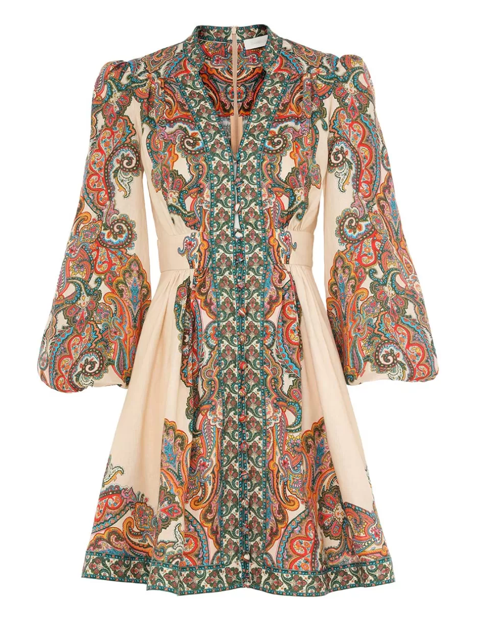 ZIMMERMANN Clothing | Dresses & Coverups<Ottie Plunge Mini Dress Multi Paisley