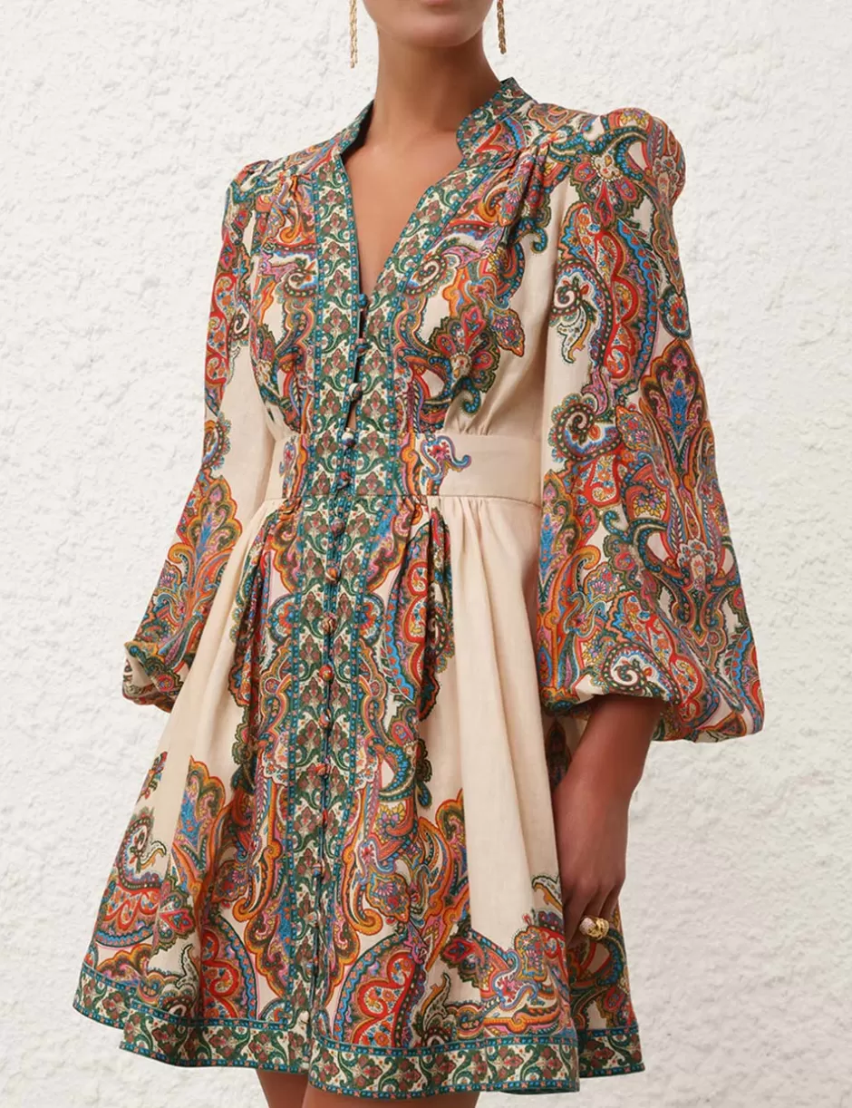 ZIMMERMANN Clothing | Dresses & Coverups<Ottie Plunge Mini Dress Multi Paisley