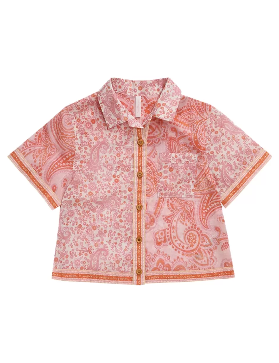 ZIMMERMANN Kids | Clothing<Ottie Pocket Shirt Pink Paisley