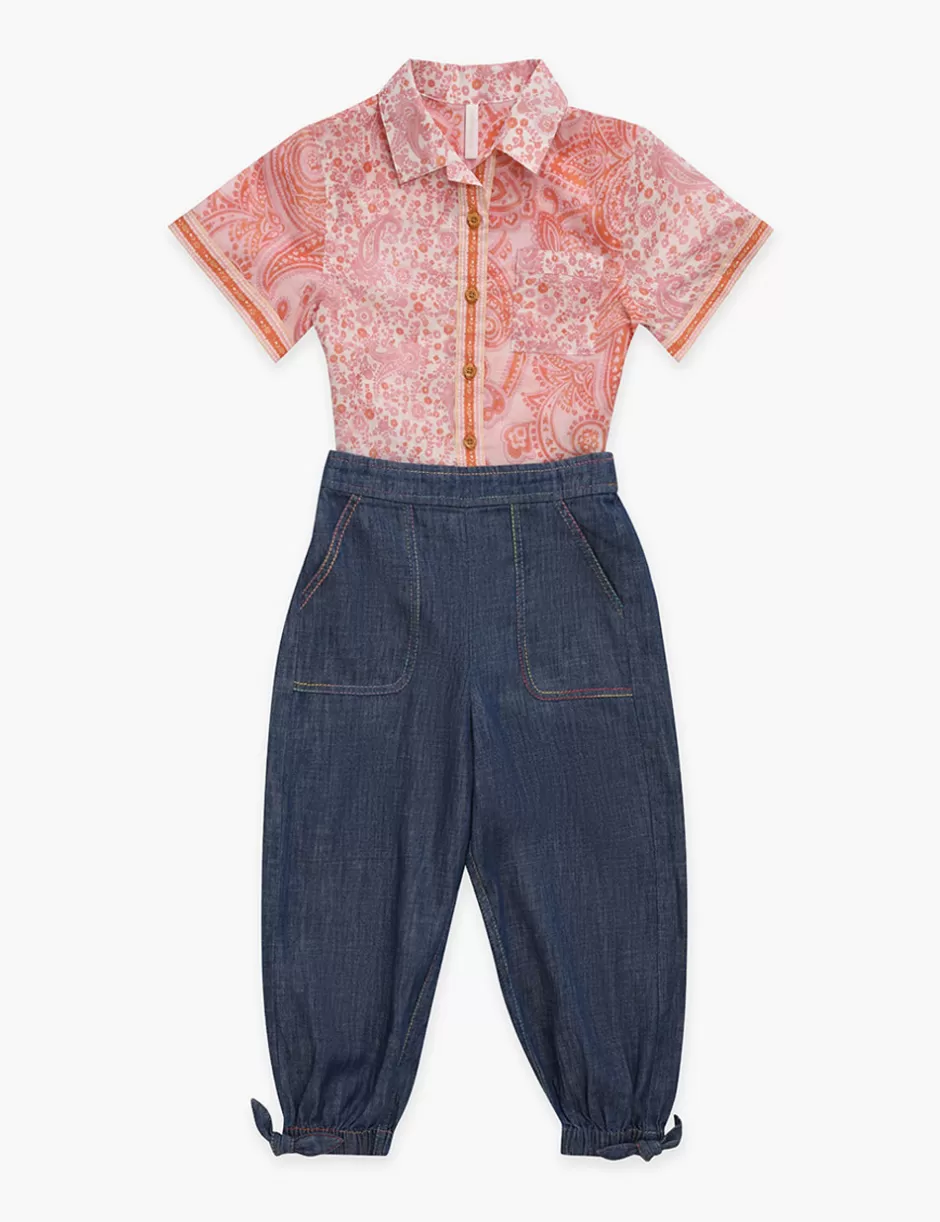 ZIMMERMANN Kids | Clothing<Ottie Pocket Shirt Pink Paisley