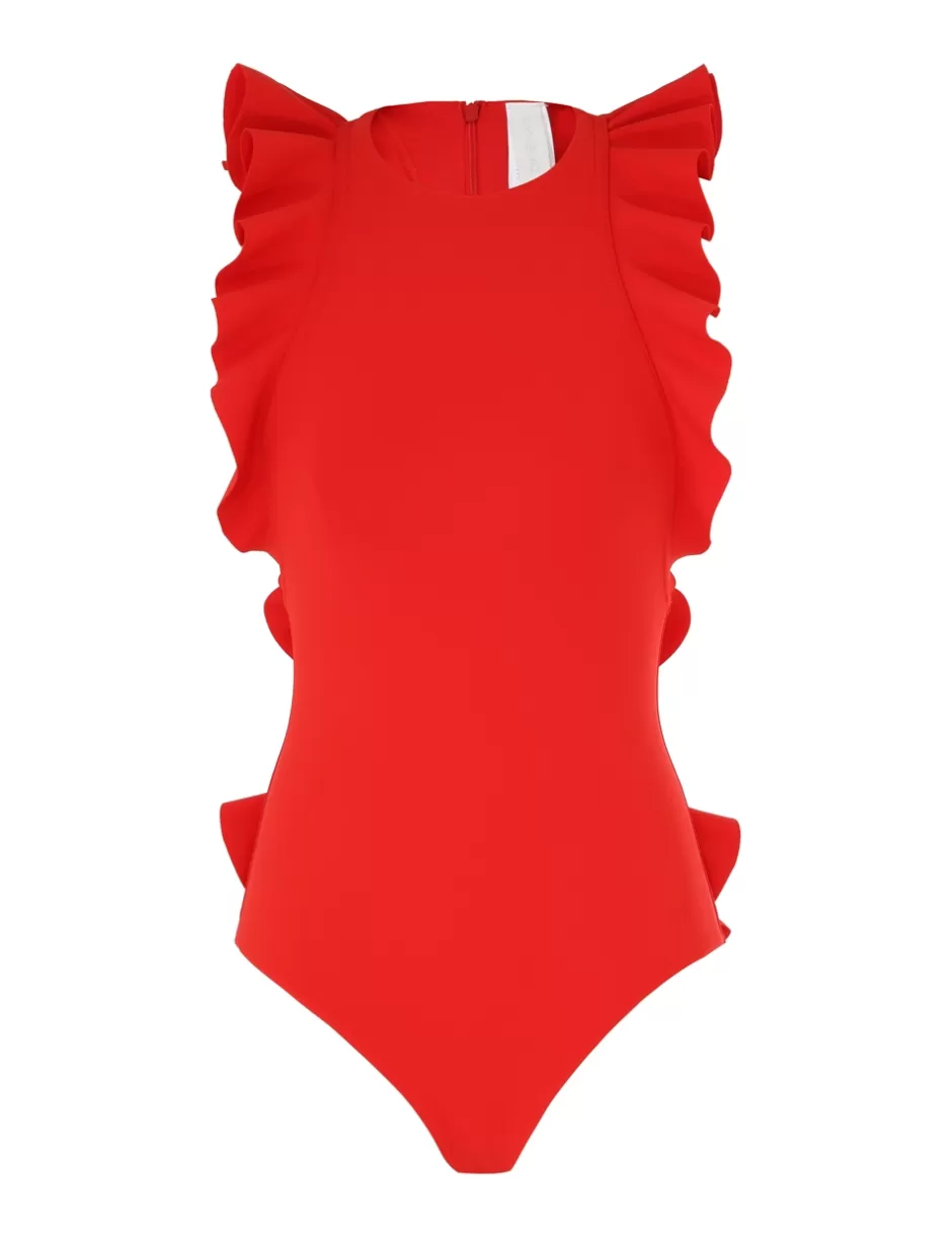 ZIMMERMANN One Pieces<Ottie Racer Back Frill 1PC Red