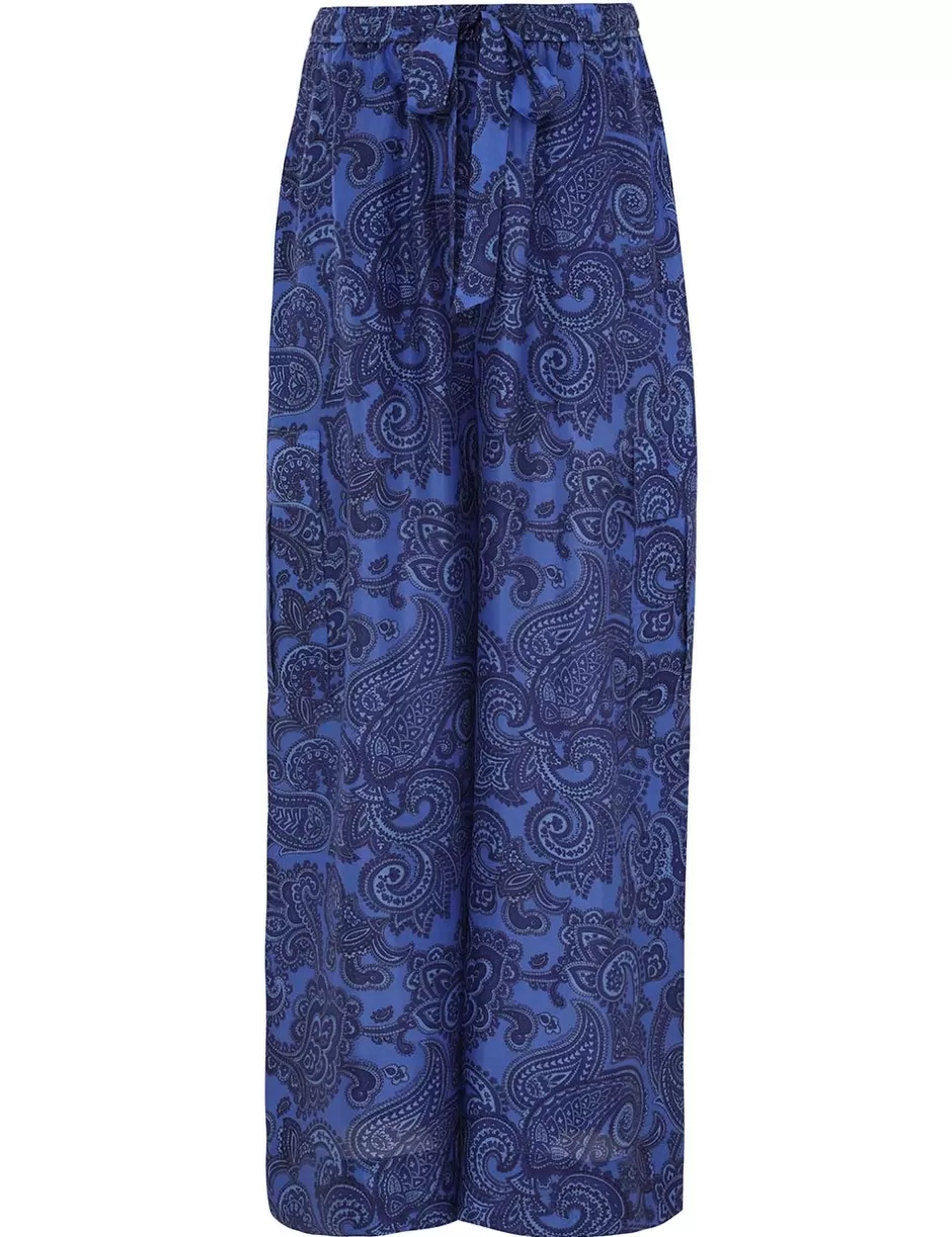 ZIMMERMANN Clothing | Shorts & Pants<Ottie Relaxed Pant Blue Paisley