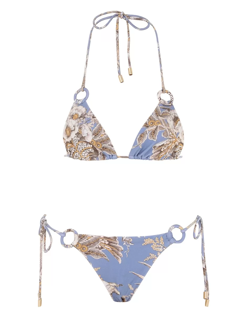 ZIMMERMANN Bikinis<Ottie Ring Tie Bikini Blue Floral