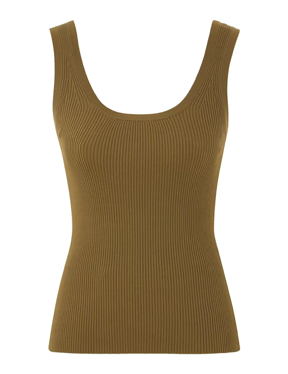 ZIMMERMANN Clothing | Tops<Ottie Scoop Neck Tank Olive