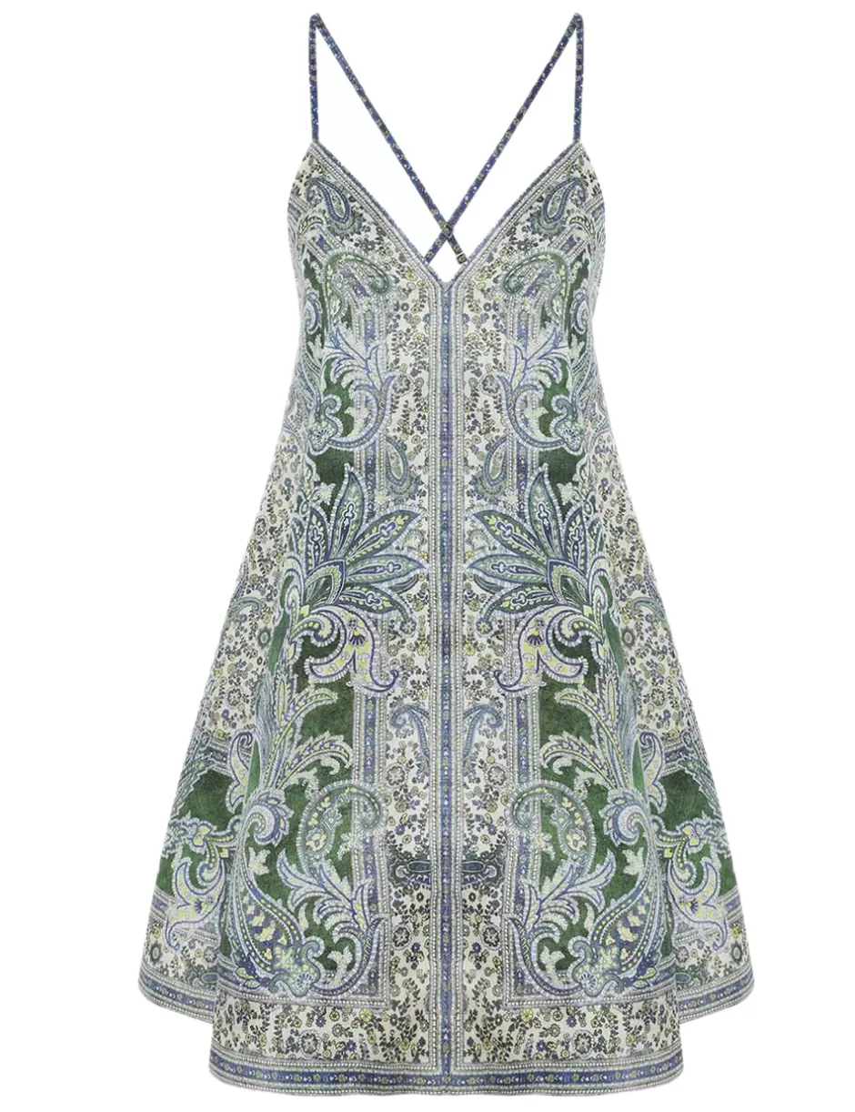 ZIMMERMANN Clothing | Dresses & Coverups<Ottie Swing Mini Dress Green Paisley