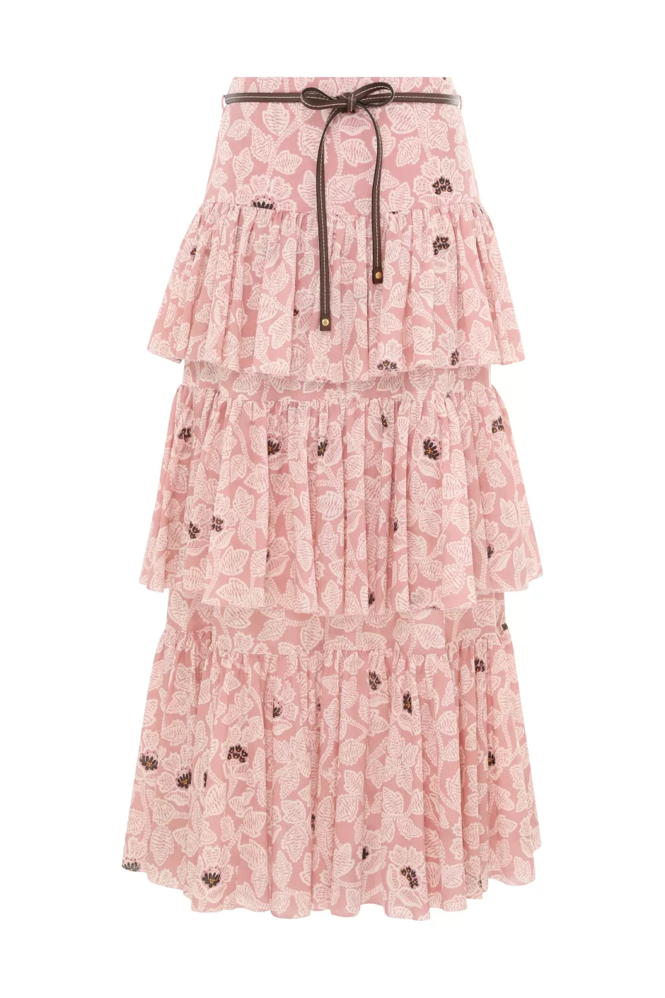 ZIMMERMANN Clothing | Skirts<Ottie Tiered Midi Skirt Dusty Rose Floral