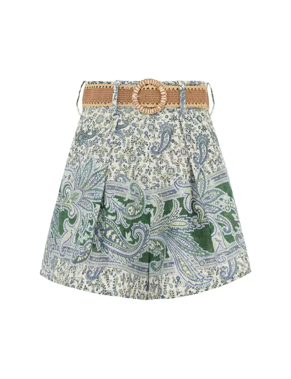 ZIMMERMANN Clothing | Shorts & Pants<Ottie Tuck Short Green Paisley