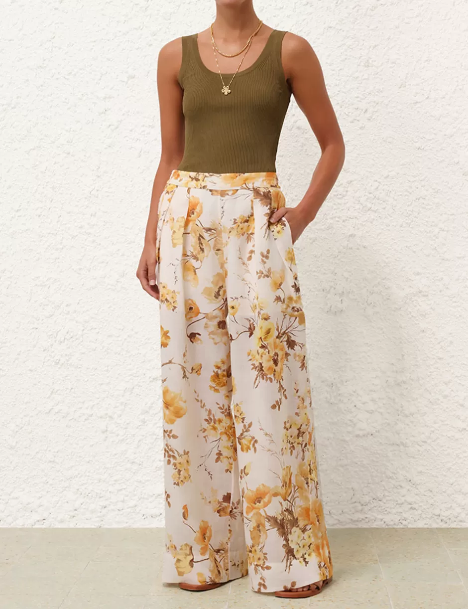 ZIMMERMANN Clothing | Shorts & Pants<Ottie Wide Leg Pant Orange Floral