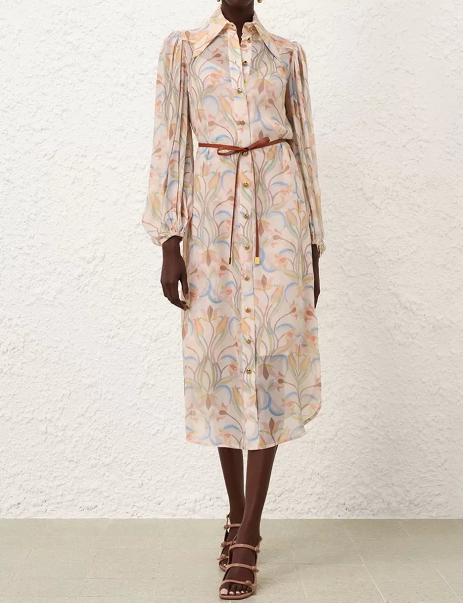 ZIMMERMANN Clothing | Dresses<Pavilion Midi Tunic Dress Sage Venus Lily