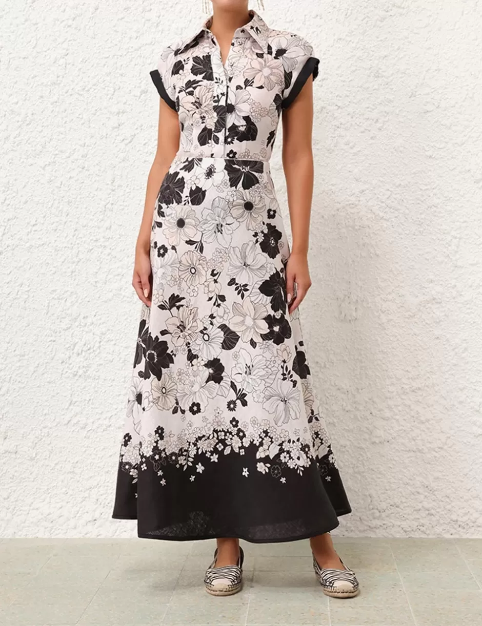 ZIMMERMANN Clothing | Skirts<Pop Bias Midi Skirt Ivory Black Floral