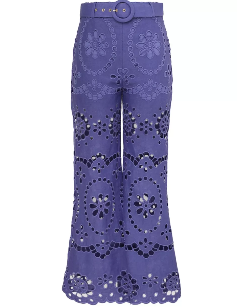 ZIMMERMANN Clothing | Shorts & Pants<Pop Embroidered Crop Pant Blue