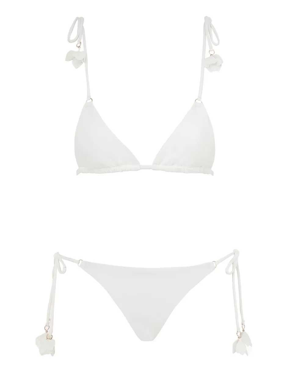 ZIMMERMANN Bikinis<Pop Flower Trim Bikini Ivory