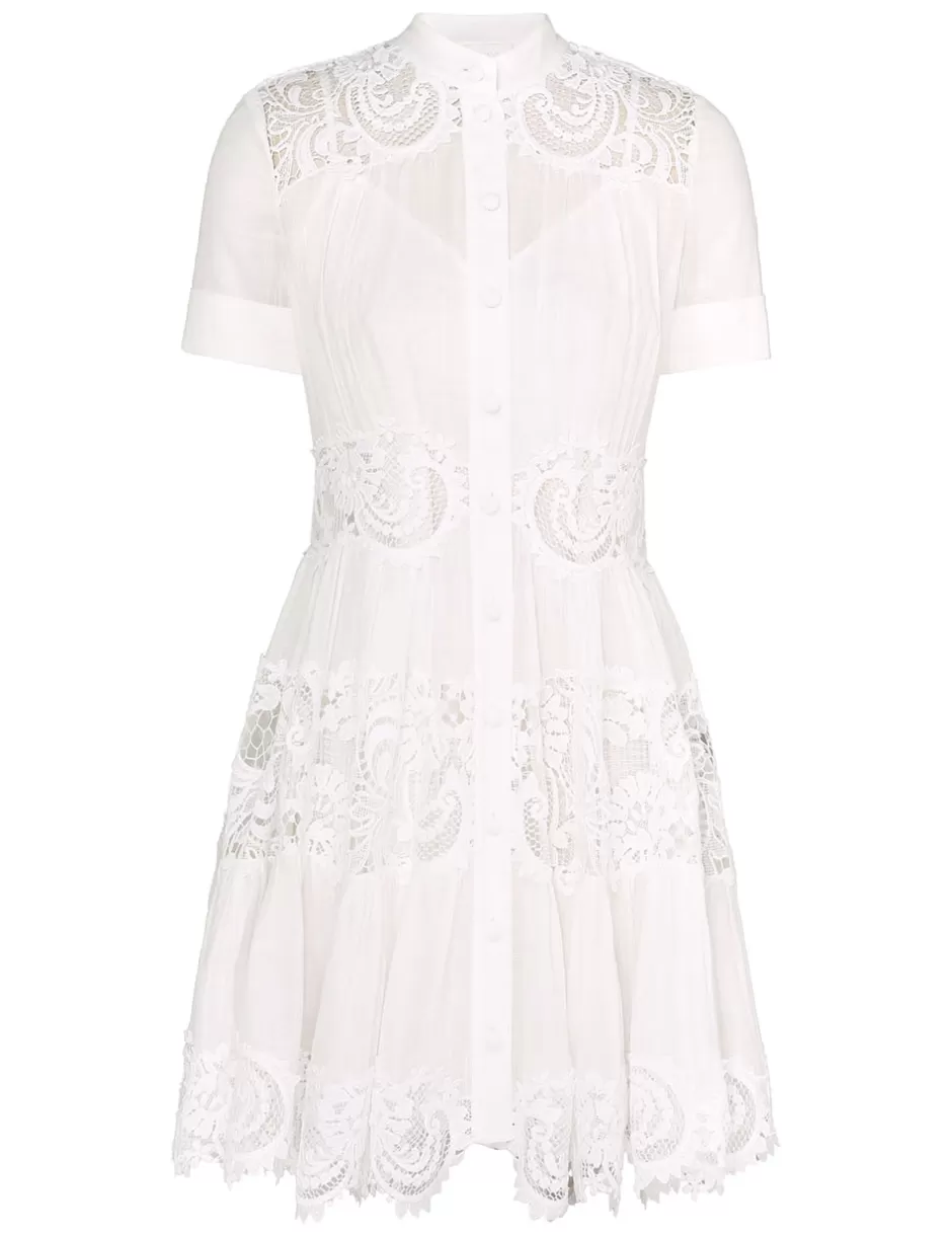 ZIMMERMANN Clothing | Dresses & Coverups<Pop Lace Trimmed Mini Dress Ivory