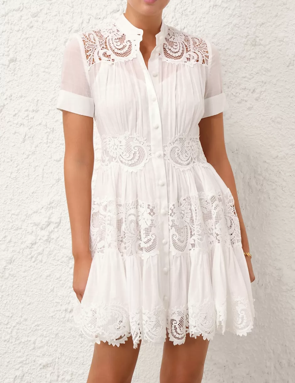 ZIMMERMANN Clothing | Dresses & Coverups<Pop Lace Trimmed Mini Dress Ivory