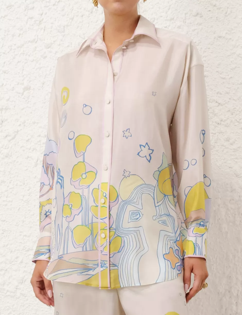 ZIMMERMANN Clothing | Tops<Pop Relaxed Shirt Watercolour Multi