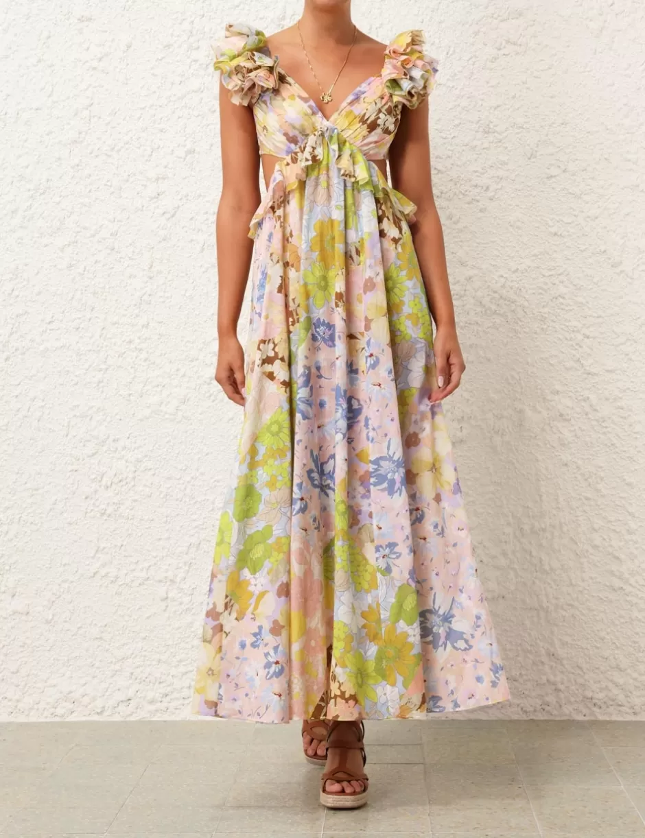 ZIMMERMANN Clothing | Dresses & Coverups<Pop Ruffle Sleeve Midi Dress Patch Floral