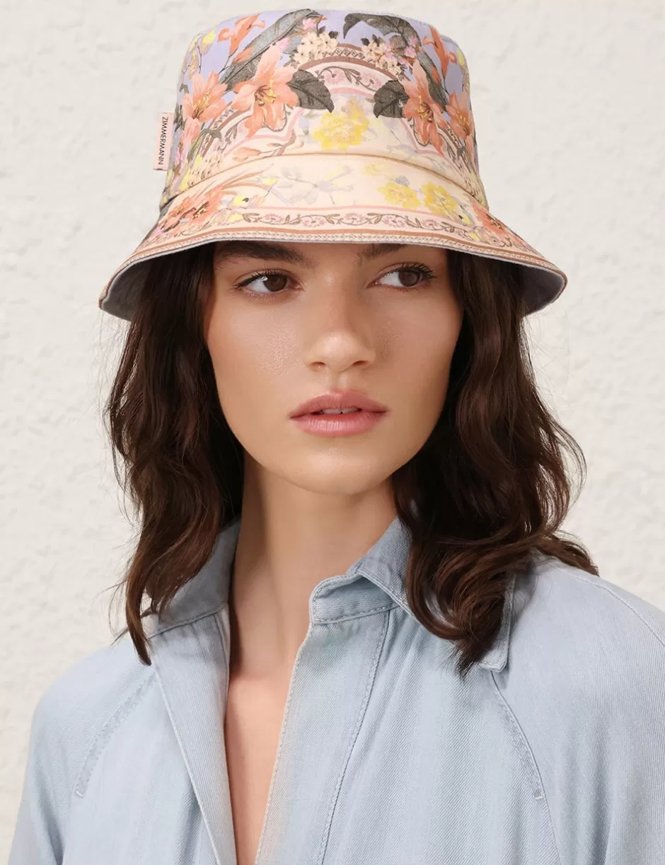 ZIMMERMANN Accessories | Hats<Printed Canvas Bucket Hat Blue Floral