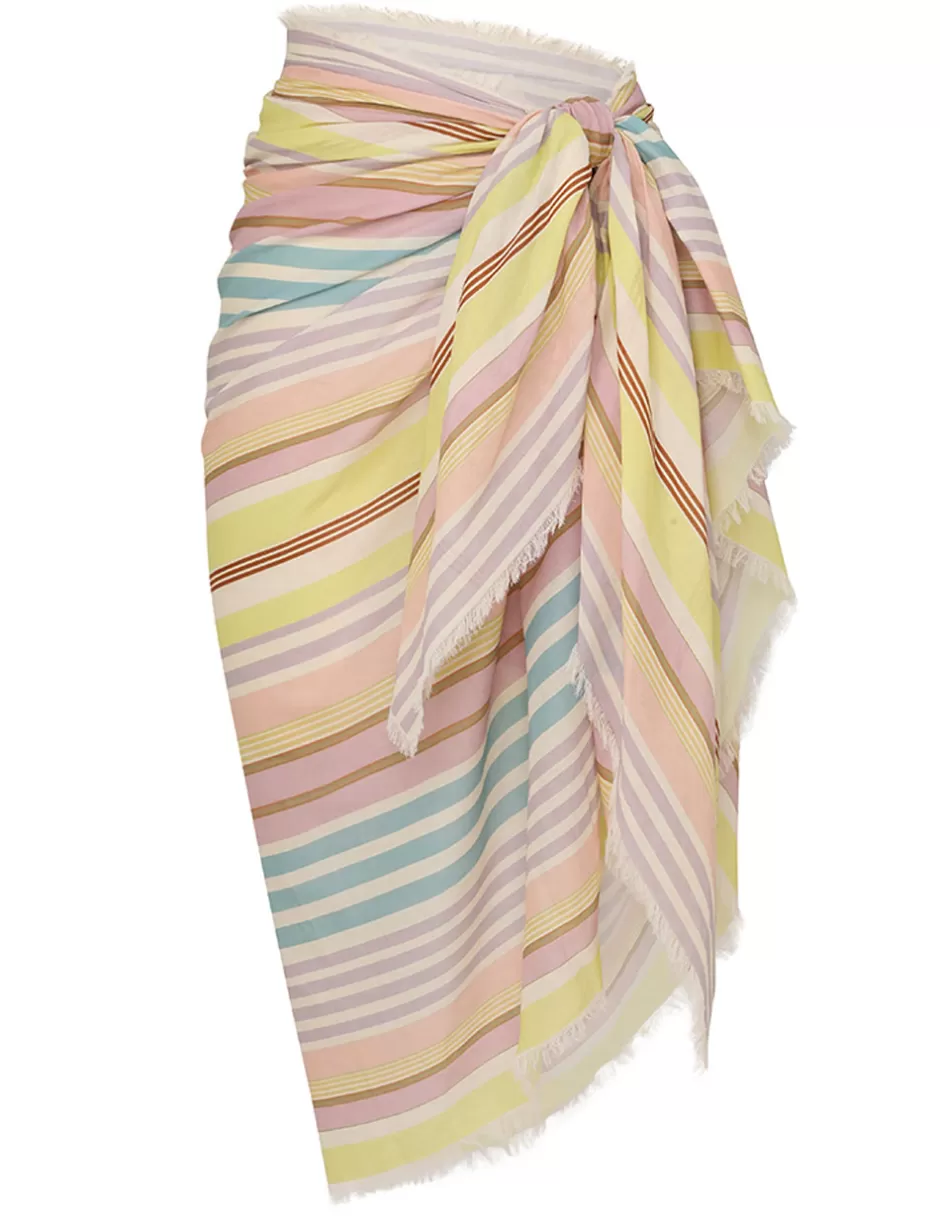 ZIMMERMANN Accessories | Towels & Pareos<Printed Cotton Pareo Multi Stripe