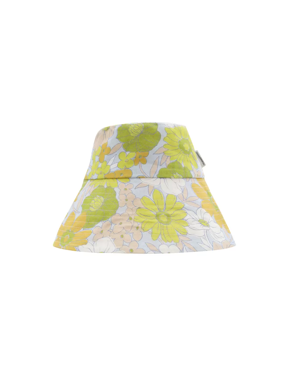 ZIMMERMANN Accessories | Hats<Printed Long Brim Bucket Hat Green Multi Floral