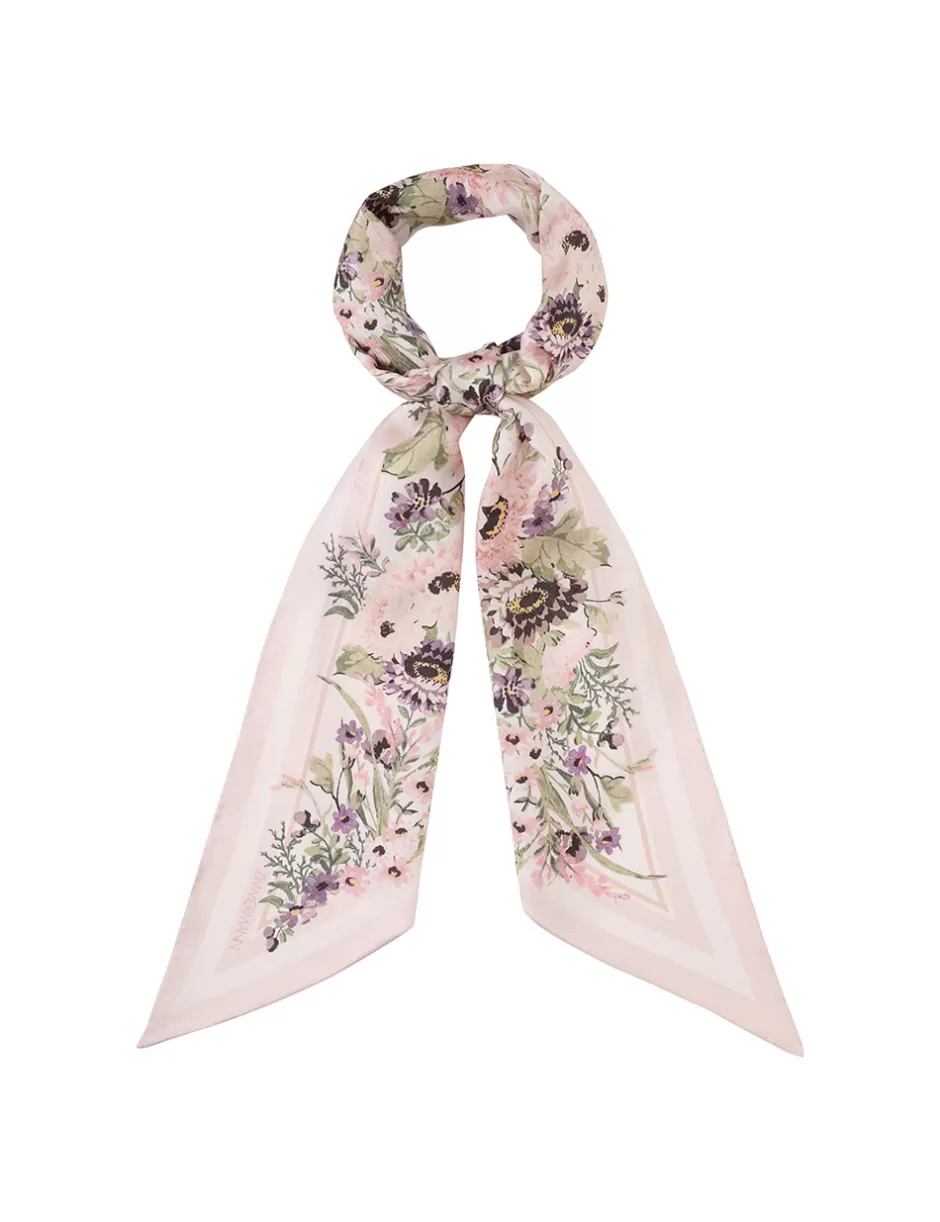 ZIMMERMANN Accessories | Scarves<Printed Silk Neck Scarf Cream Multi Floral