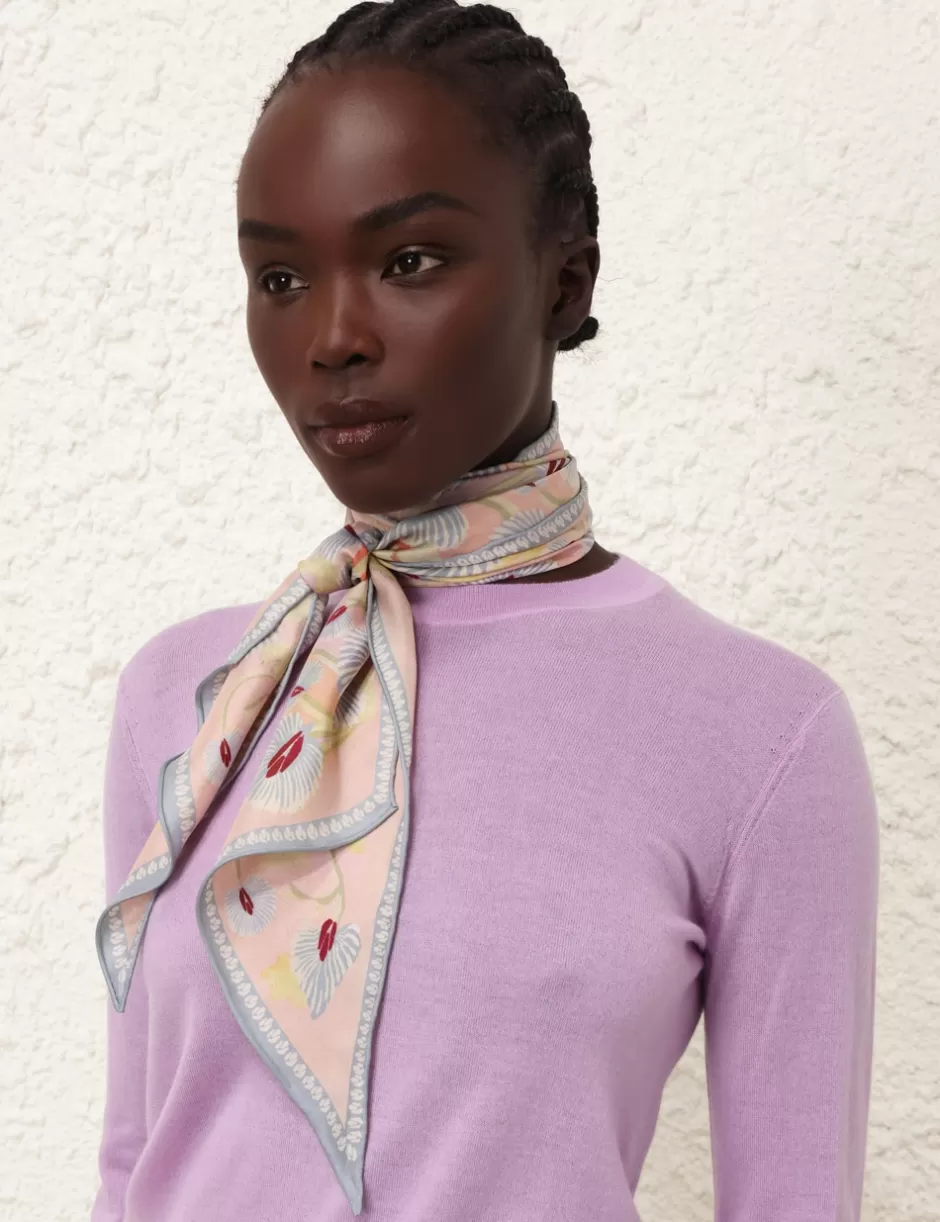 ZIMMERMANN Accessories | Scarves<Printed Silk Neck Scarf Pastel Pod